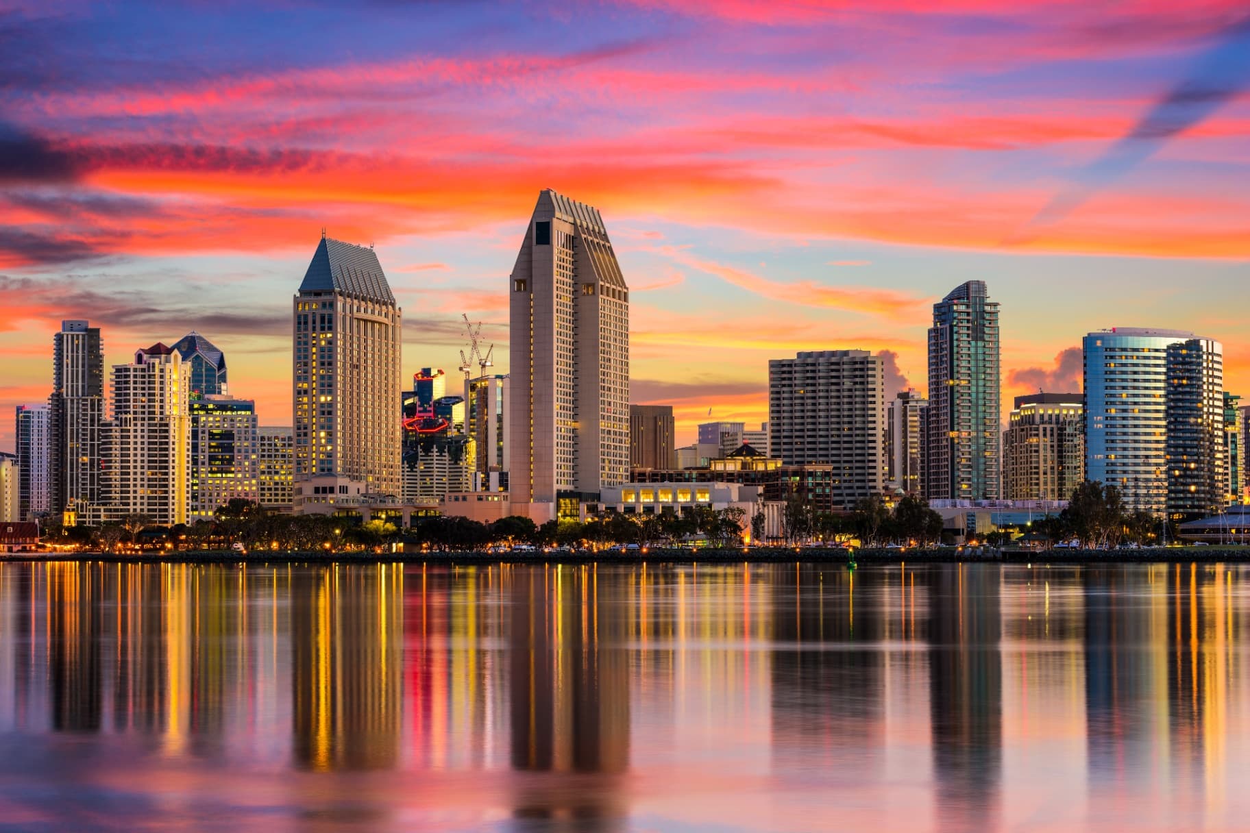 San Diego skyline at golden hour