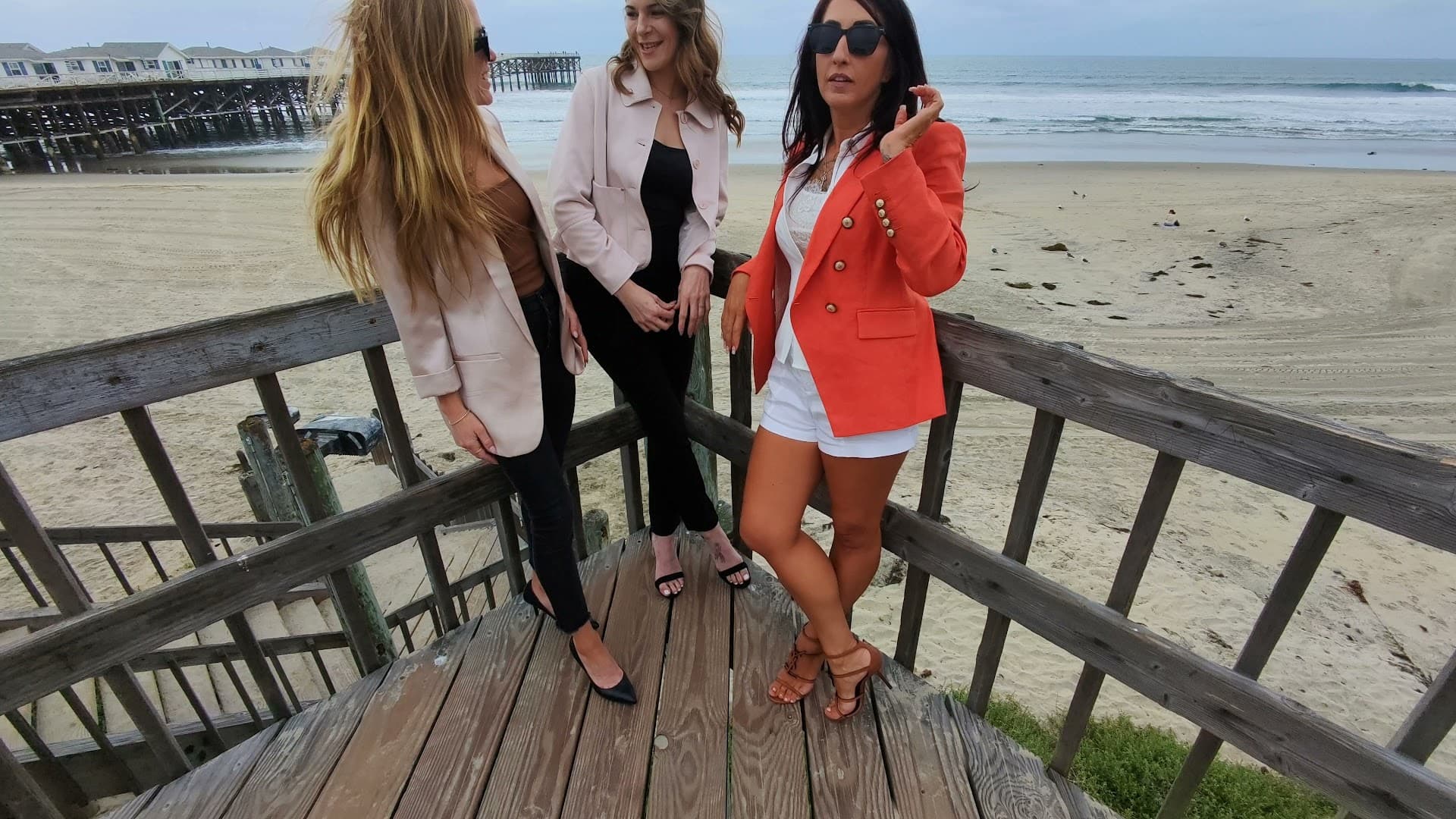 San Diego beach with the team and dogs - The Buzz Marketing Co